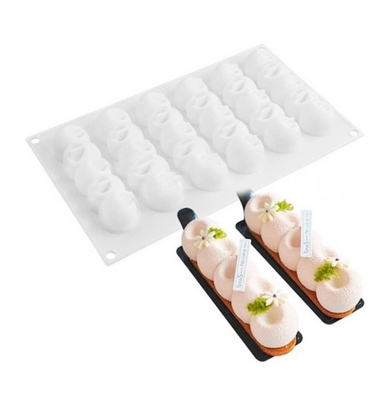 ⋗ Силіконова форма для евродесертів Еклери-Яблучка купити в Україні ➛ CakeShop.com.ua, фото