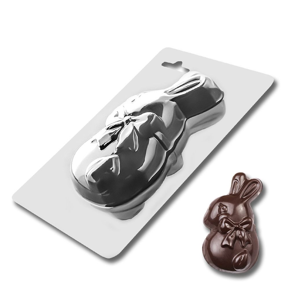 ⋗ Пластиковая форма для шоколада Заяц с бантом купить в Украине ➛ CakeShop.com.ua, фото