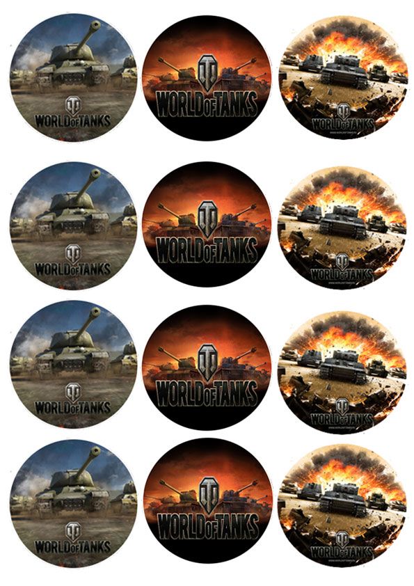 ⋗ Вафельная картинка для капкейков World of Tanks купить в Украине ➛ CakeShop.com.ua, фото