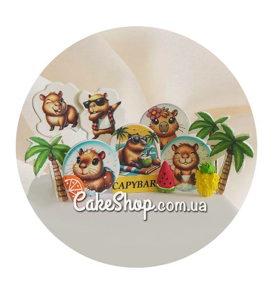 ⋗ Цукрові фігурки Капібара Summer ТМ KD купити в Україні ➛ CakeShop.com.ua, фото