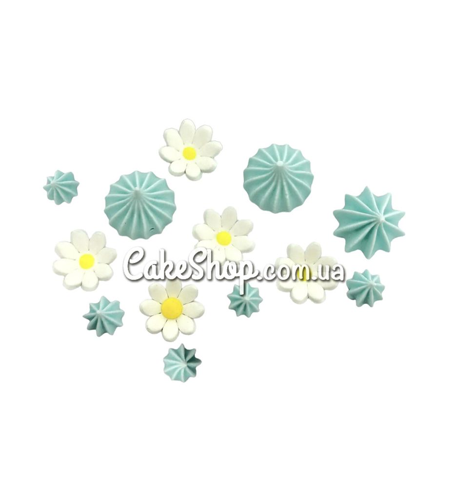 Сахарные фигурки Цветочный бирюзовый танец ТМ Сладо - фото