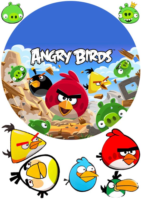 ⋗ Вафельна картинка Angry birds 2 купити в Україні ➛ CakeShop.com.ua, фото