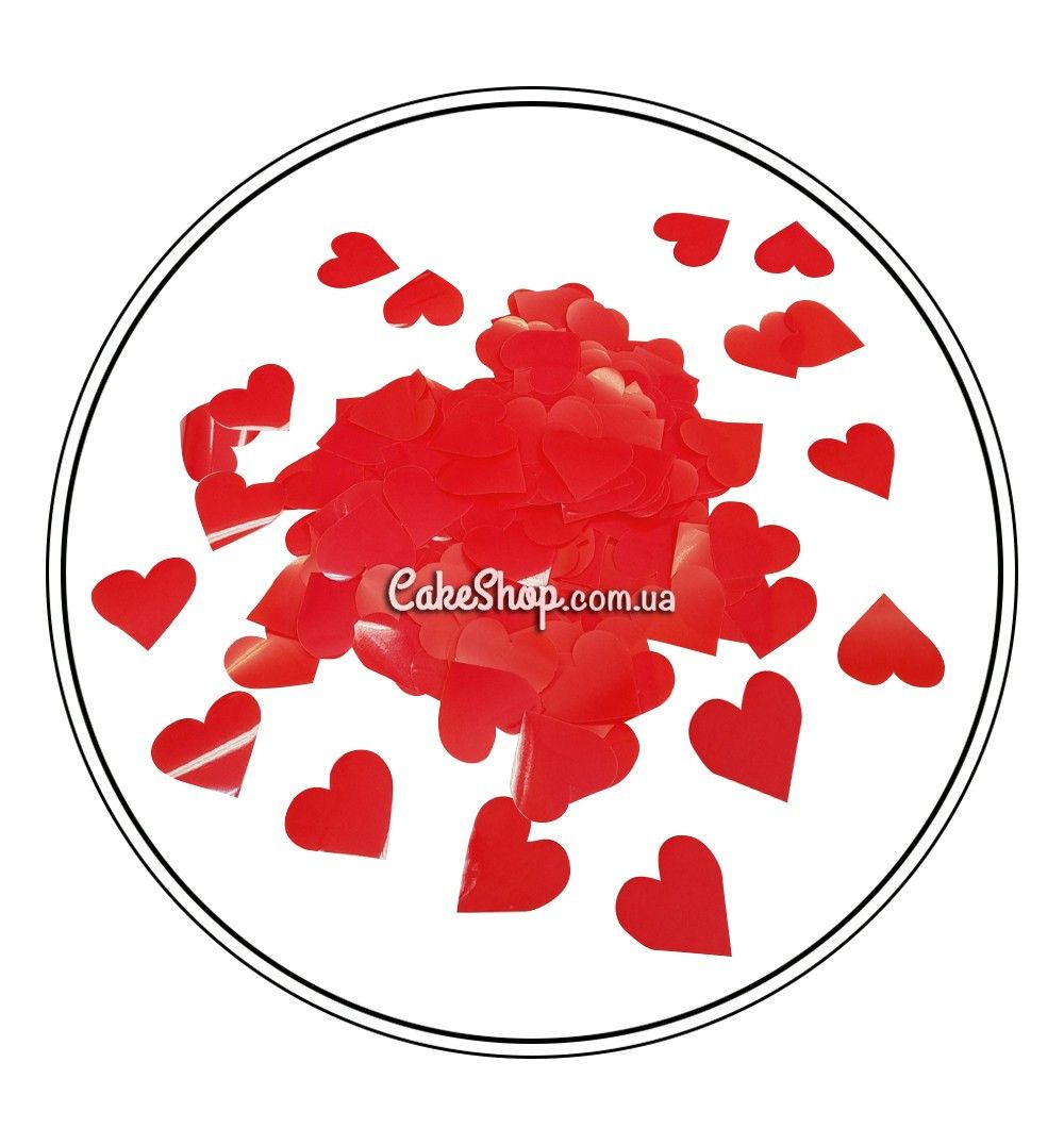 ⋗ Конфетти сердечки Красные, 25 гр купить в Украине ➛ CakeShop.com.ua, фото