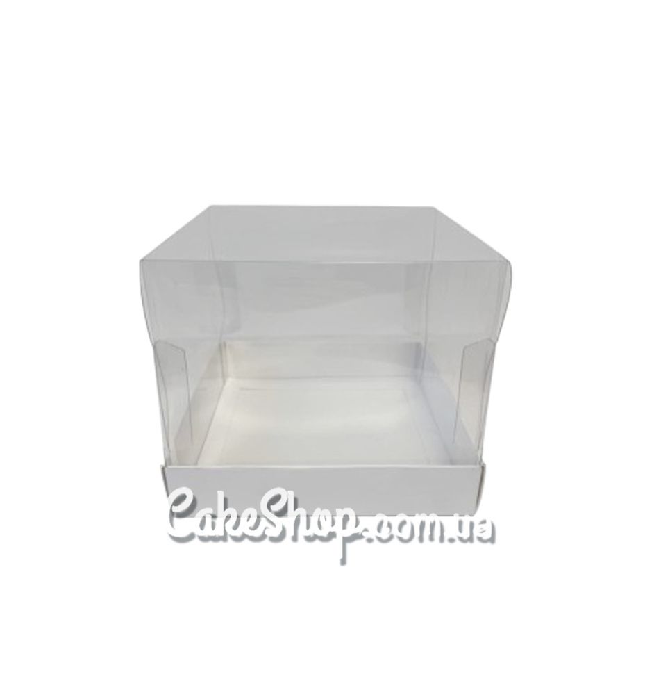 Коробка Аквариум для бенто-торта Белая, 14х14х12 см - фото