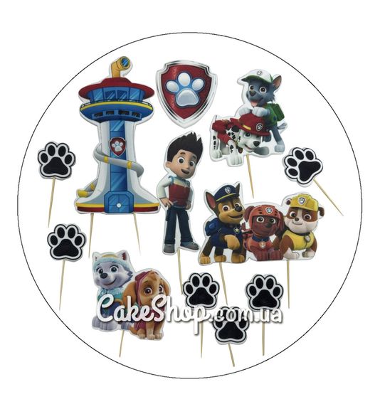 ⋗ Сахарные фигурки топеры MAXI Щенячий патруль с мальчиком ТМ ДомК купить в Украине ➛ CakeShop.com.ua, фото