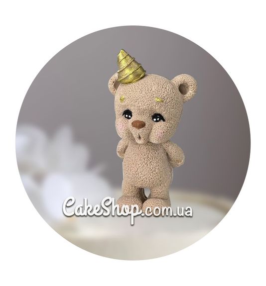 ⋗ Шоколадная фигурка Мишка свеча 3 Беж ТМ ДомК купить в Украине ➛ CakeShop.com.ua, фото