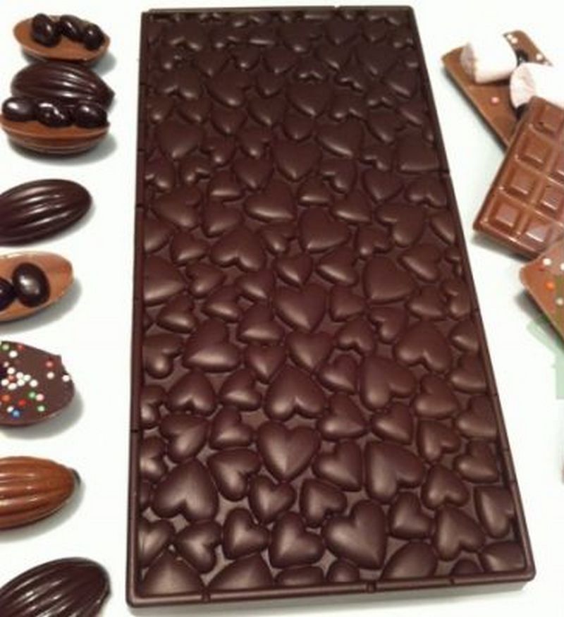 ⋗ Силіконова форма Шоколадна плитка Сердечки купити в Україні ➛ CakeShop.com.ua, фото