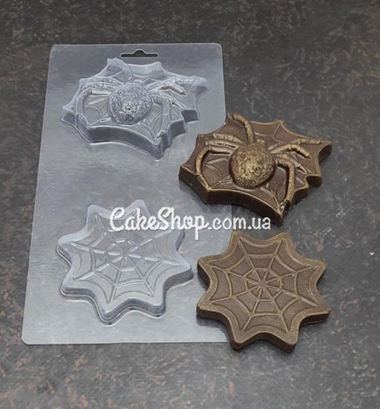 ⋗ Пластикова форма для шоколаду Павук і павутинка купити в Україні ➛ CakeShop.com.ua, фото