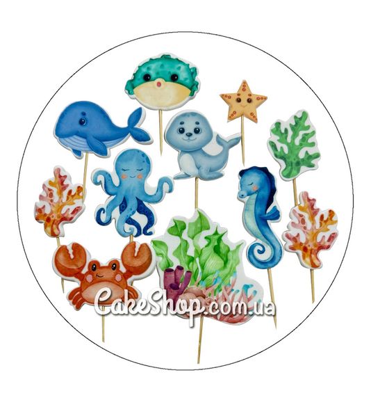 ⋗ Сахарные фигурки топеры MAXI Морской ТМ ДомК купить в Украине ➛ CakeShop.com.ua, фото
