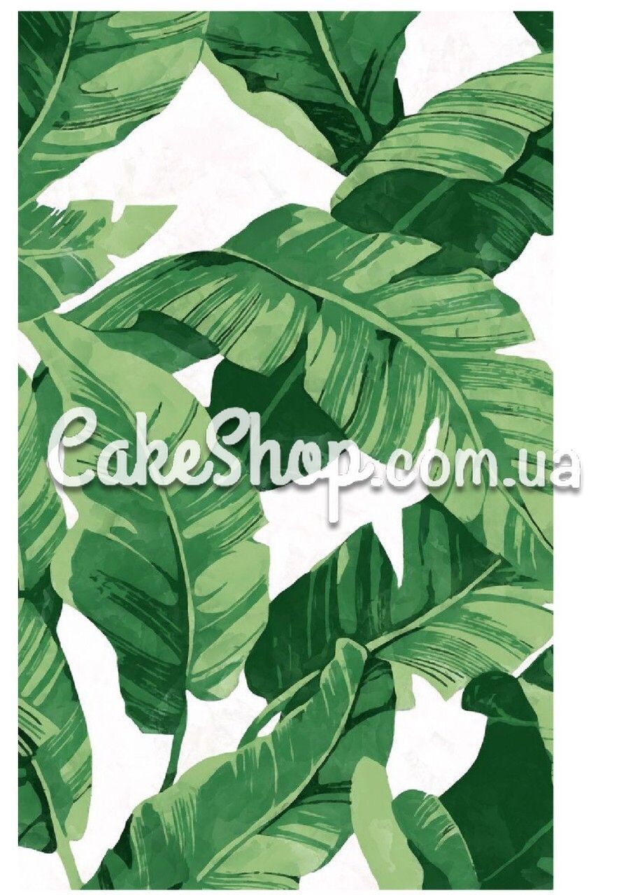 ⋗ Сахарная картинка Принт листьев банана в стиле D&G купить в Украине ➛ CakeShop.com.ua, фото