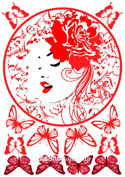 ⋗ Вафельна картинка Рисунок девушки 4 купити в Україні ➛ CakeShop.com.ua, фото