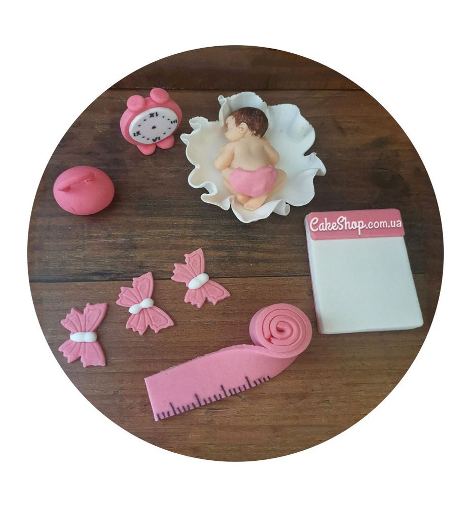 Сахарные фигурки Младенец набор розовый 2 ТМ Ириска - фото