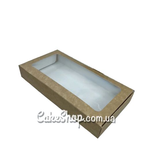 ⋗ Коробка для десертів та дубайського шоколаду 20х10х3 см, з вікном Крафт купити в Україні ➛ CakeShop.com.ua, фото