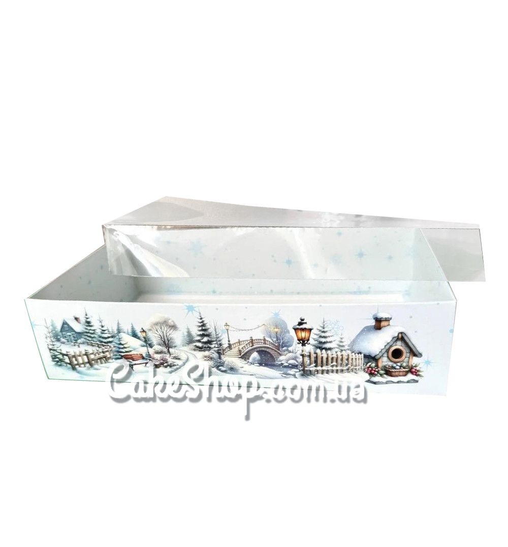 ⋗ Коробка с прозрачной крышкой Зимняя, 25х14х6 см купить в Украине ➛ CakeShop.com.ua, фото