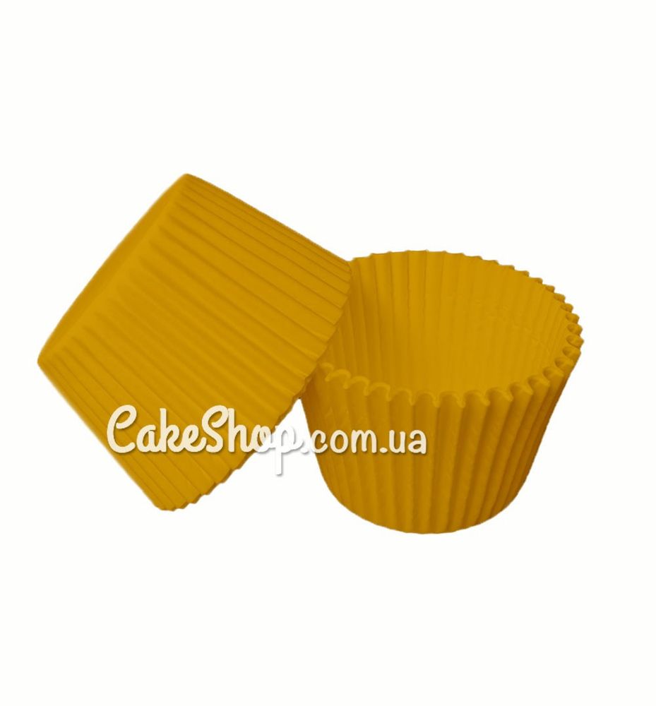 Паперові форми для кексів 5х3 Жовті, 50 шт - фото