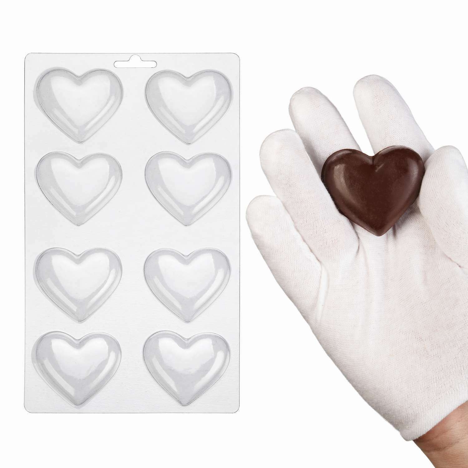 ⋗ Пластиковая форма для шоколада Сердечки купить в Украине ➛ CakeShop.com.ua, фото
