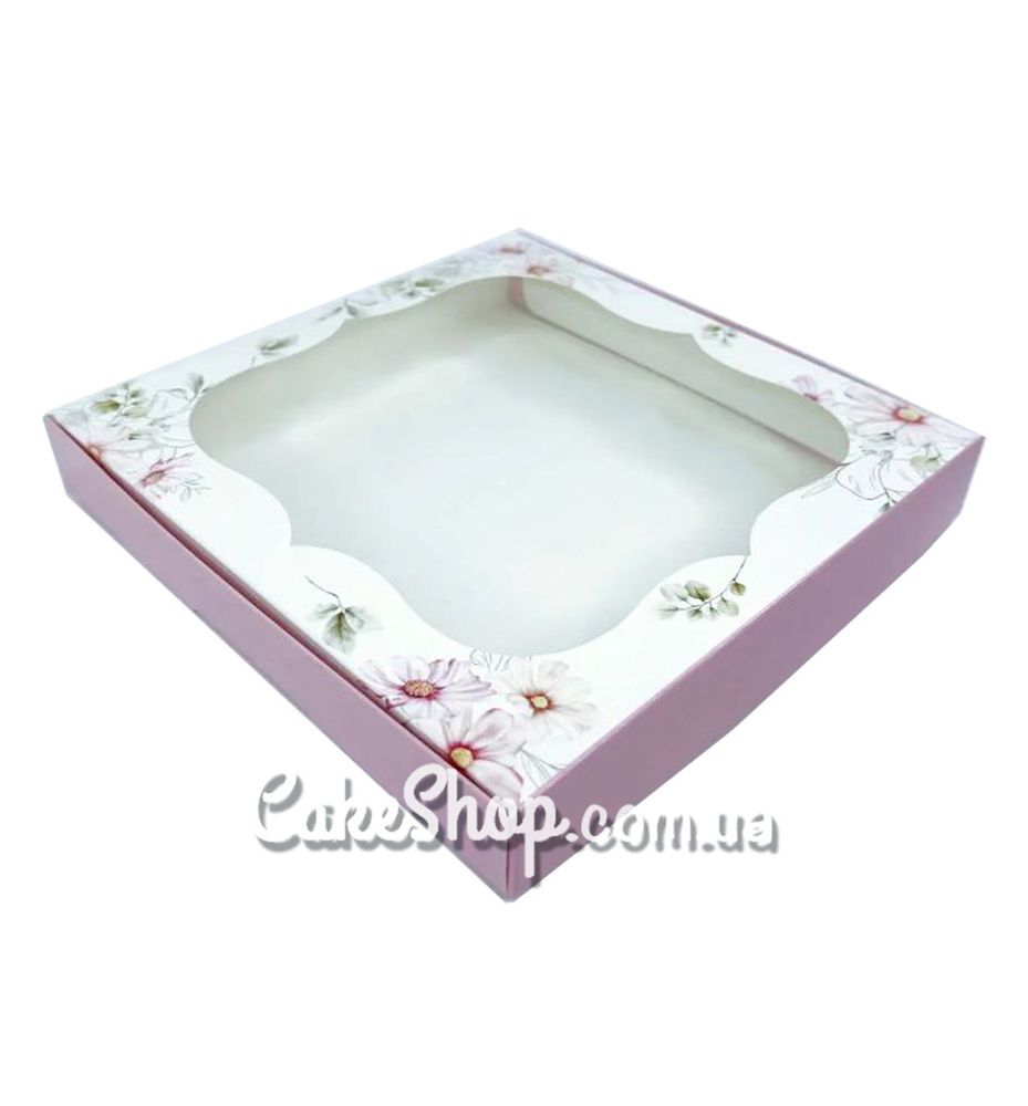 Коробка для пряників з фігурним вікном Космея, 20х20х3 см - фото