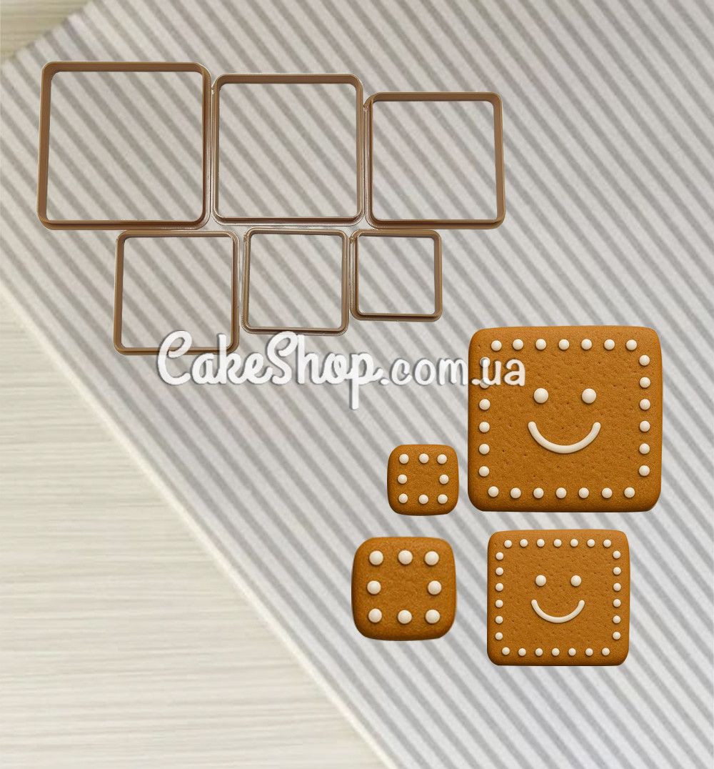 ⋗ Набор пластиковых вырубок Квадрат, 6 шт купить в Украине ➛ CakeShop.com.ua, фото