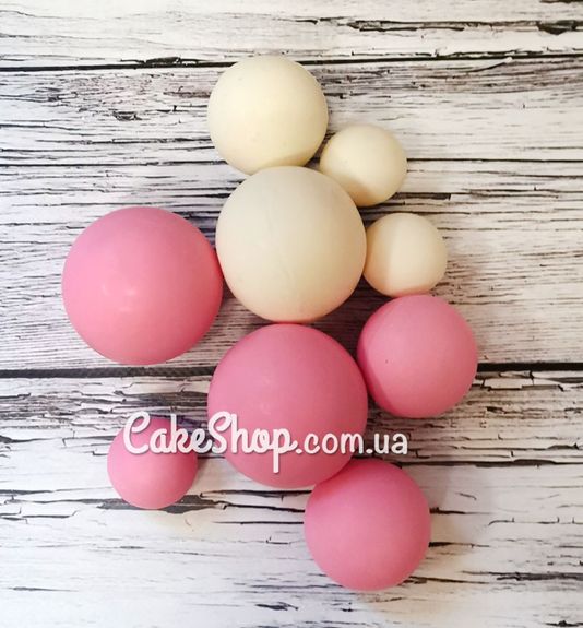 ⋗ Набор шоколадных шариков белые/розовые, 9 шт купить в Украине ➛ CakeShop.com.ua, фото