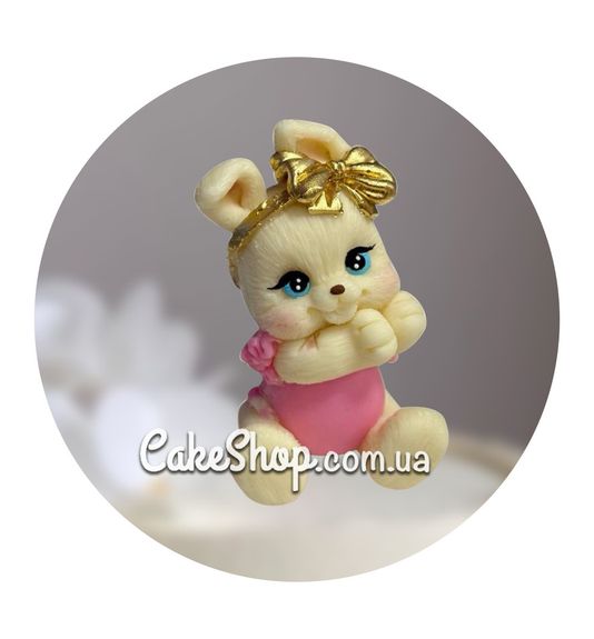 ⋗ Шоколадна фігурка Зайча 8 Біло-рожеве ТМ ДімК купити в Україні ➛ CakeShop.com.ua, фото