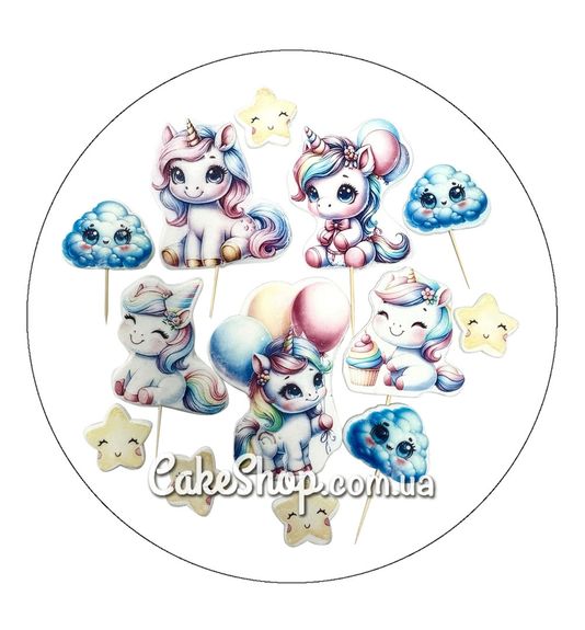 ⋗ Сахарные фигурки топеры MAXI Единорог №1 ТМ ДомК купить в Украине ➛ CakeShop.com.ua, фото