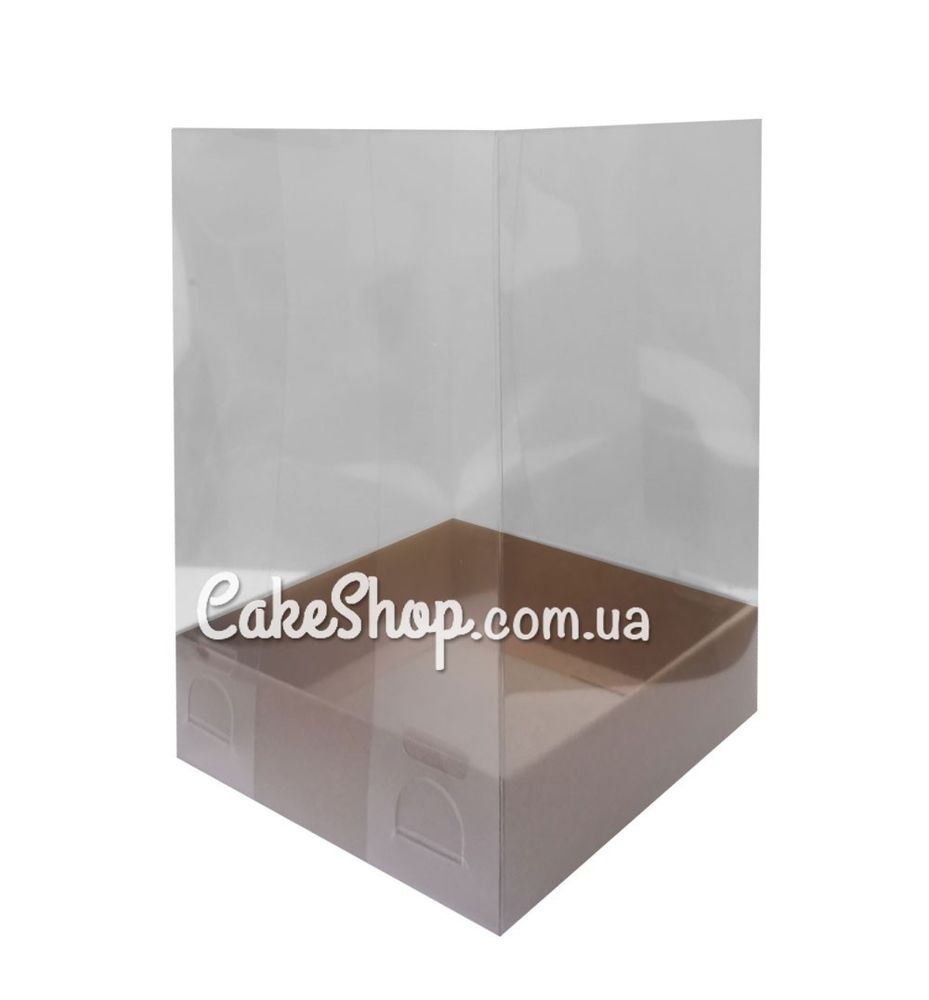 Коробка с прозрачной крышкой Крафт, 12х12х18 см - фото