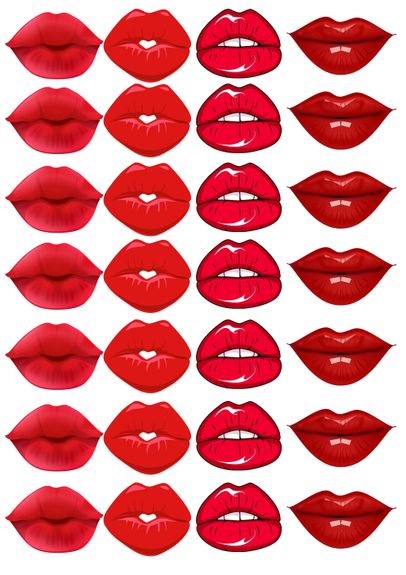 ⋗ Вафельна картинка Губи червоні купити в Україні ➛ CakeShop.com.ua, фото