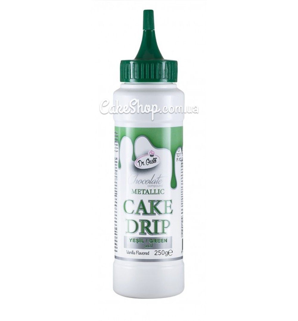 ⋗ Обтікаючий шоколад зелений металік  Cake Drip 250 г Dr.Gusto купити в Україні ➛ CakeShop.com.ua, фото