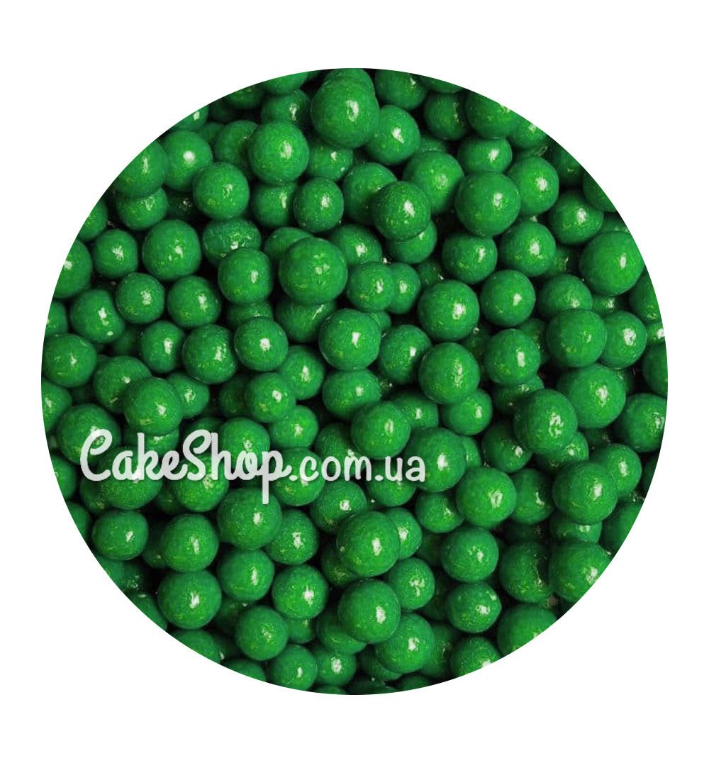 ⋗ Посипка кульки глянцеві Зелені 5 мм, 50 г купити в Україні ➛ CakeShop.com.ua, фото