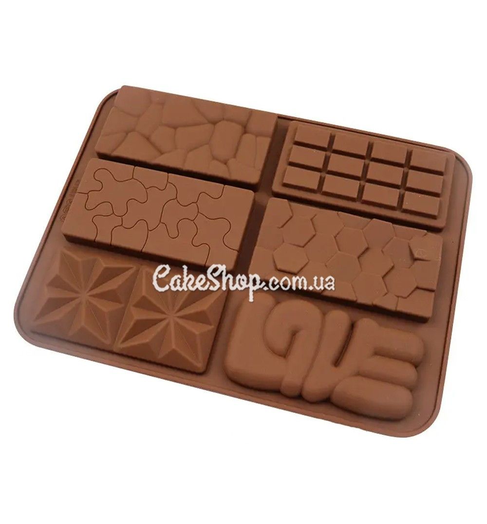 ⋗ Силиконовая форма Шоколадные плитки ассорти купить в Украине ➛ CakeShop.com.ua, фото