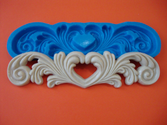 ⋗ Силиконовый молд Бордюр из завитков 4 (Сердце) купить в Украине ➛ CakeShop.com.ua, фото