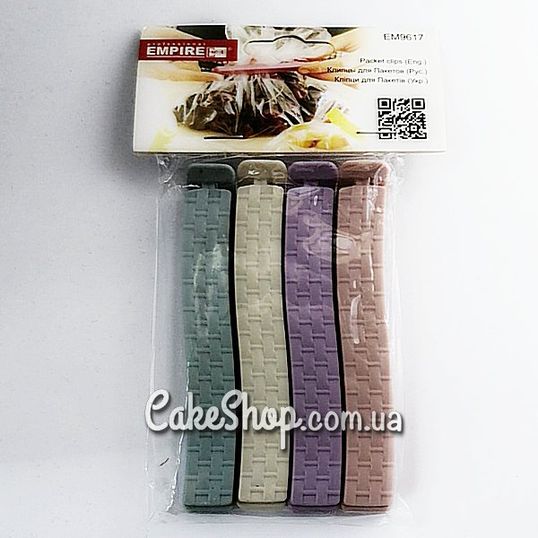 ⋗ Кліпси-затискачі для пакетів 140 мм (набір 5 шт) купити в Україні ➛ CakeShop.com.ua, фото