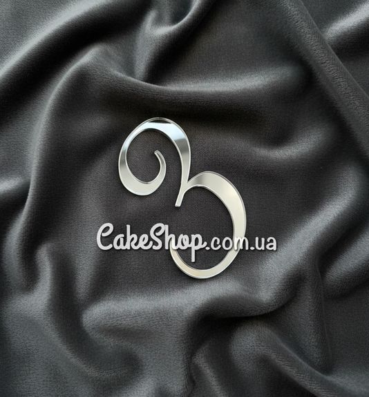 ⋗ Акриловий топпер DZ бічний цифра 3, срібло купити в Україні ➛ CakeShop.com.ua, фото