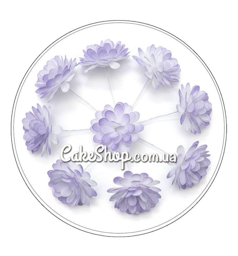 Вафельна квітка Хризантема бузкова 9 шт ТМ Сладо - фото