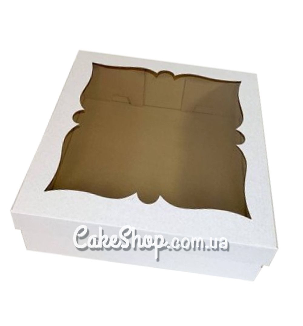 ⋗ Коробка для торта, пирога з вікном Біла, 30х30х11 см купити в Україні ➛ CakeShop.com.ua, фото