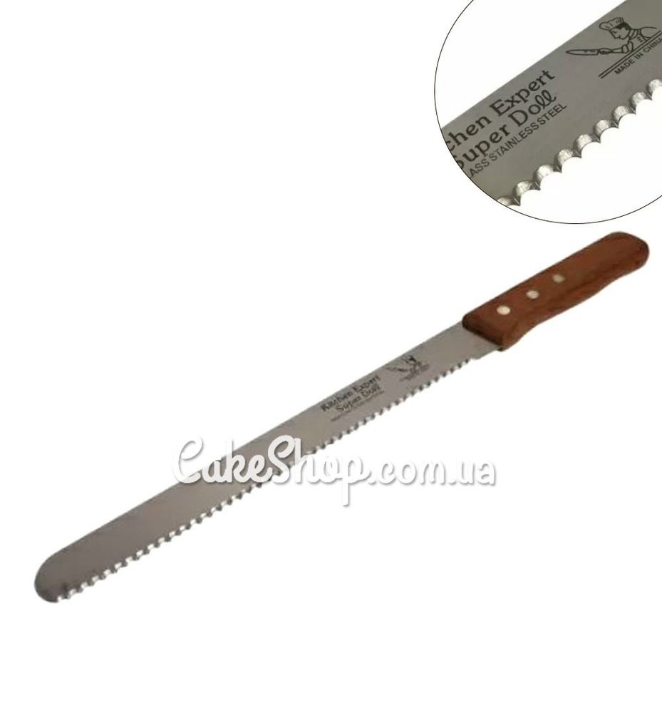 Нож кондитерский с крупным зубчиком - фото
