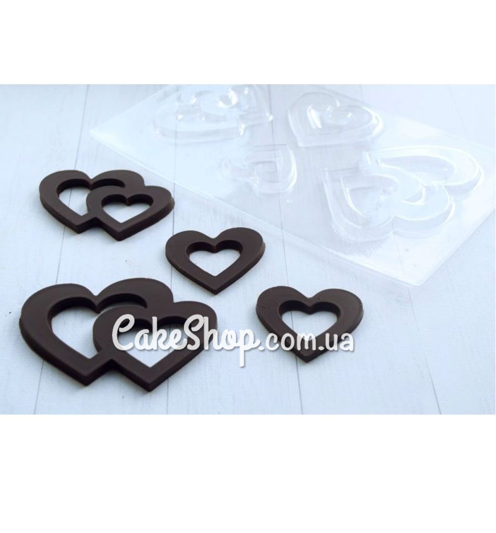 ⋗ Пластикова форма для шоколаду Серце 3 купити в Україні ➛ CakeShop.com.ua, фото