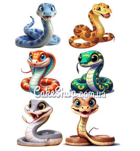 ⋗ Вафельна картинка Рік змії 2 купити в Україні ➛ CakeShop.com.ua, фото