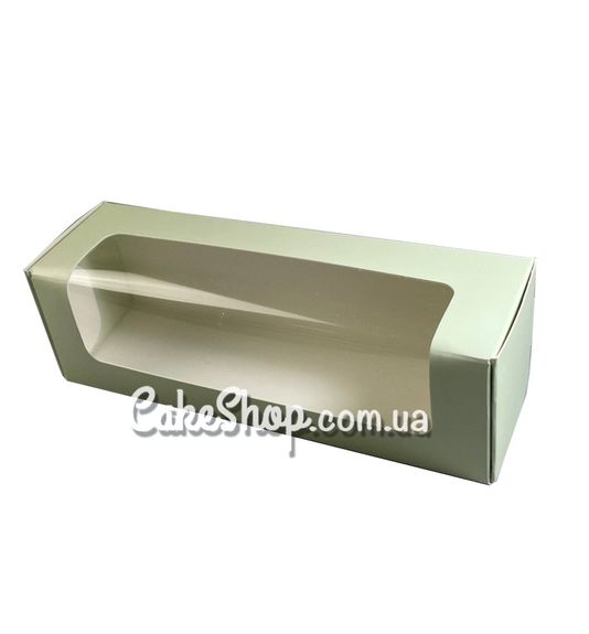 ⋗ Коробка для макаронса с окном Зеленая, 20х6х6 см купить в Украине ➛ CakeShop.com.ua, фото