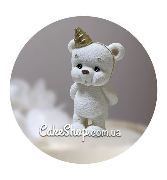 ⋗ Шоколадная фигурка Мишка свеча 3 Белый ТМ ДомК купить в Украине ➛ CakeShop.com.ua, фото