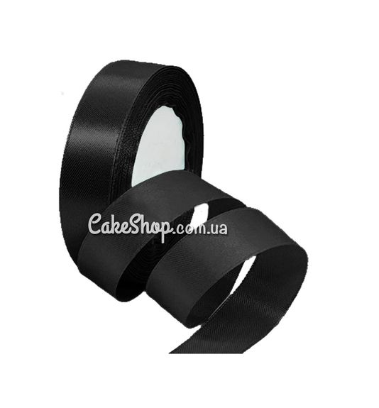 ⋗ Стрічка атласна Чорна 12 мм купити в Україні ➛ CakeShop.com.ua, фото