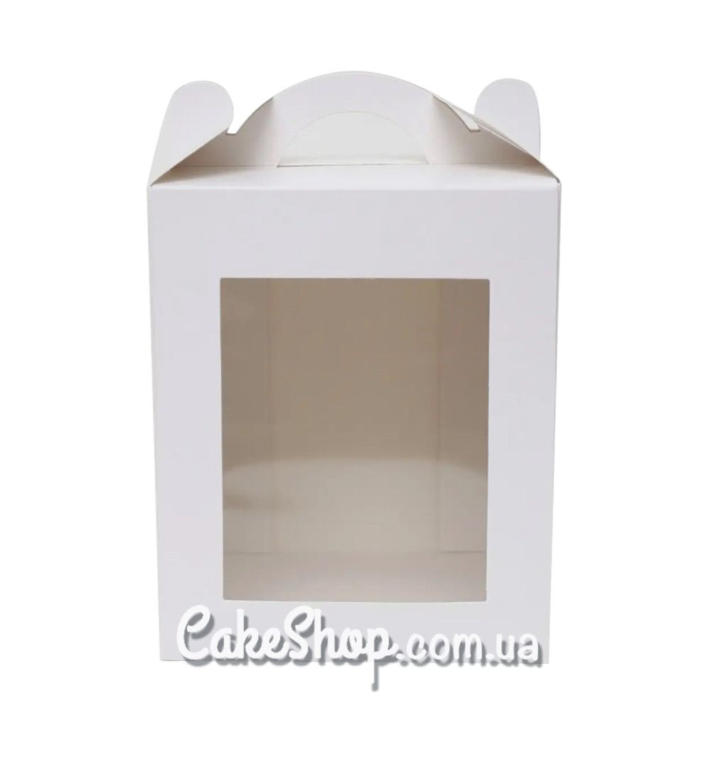 ⋗ Коробка для пасхальных куличей мелованная 17х17х21 см, Белая купить в Украине ➛ CakeShop.com.ua, фото