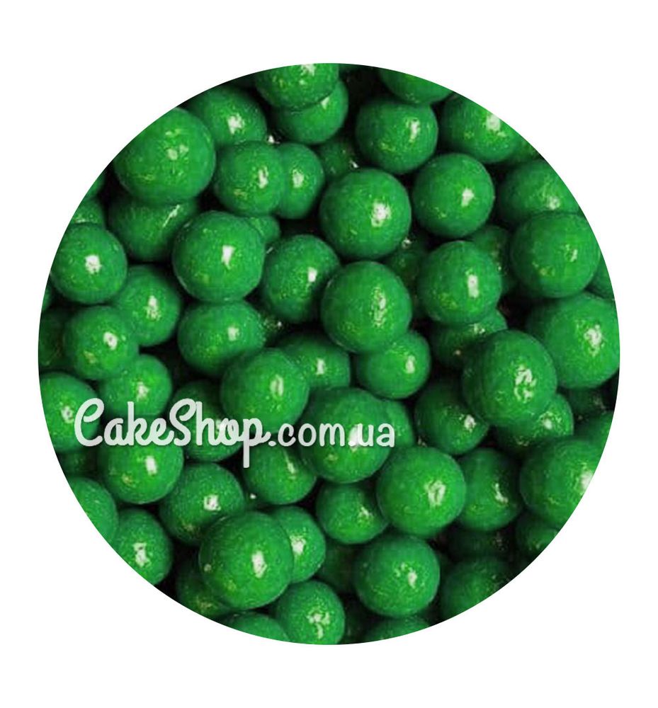 Посипка кульки глянцеві Зелені 10 мм, 50 г - фото