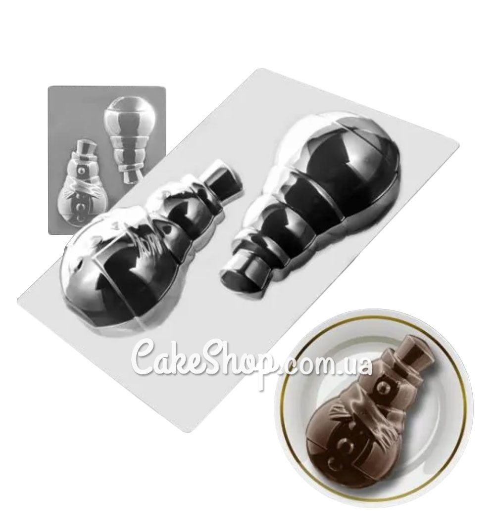 ⋗ Пластиковая форма для шоколада Снеговик купить в Украине ➛ CakeShop.com.ua, фото