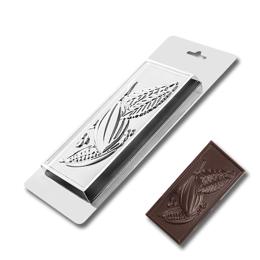 ⋗ Пластикова форма для шоколаду плитка Какао зерна купити в Україні ➛ CakeShop.com.ua, фото