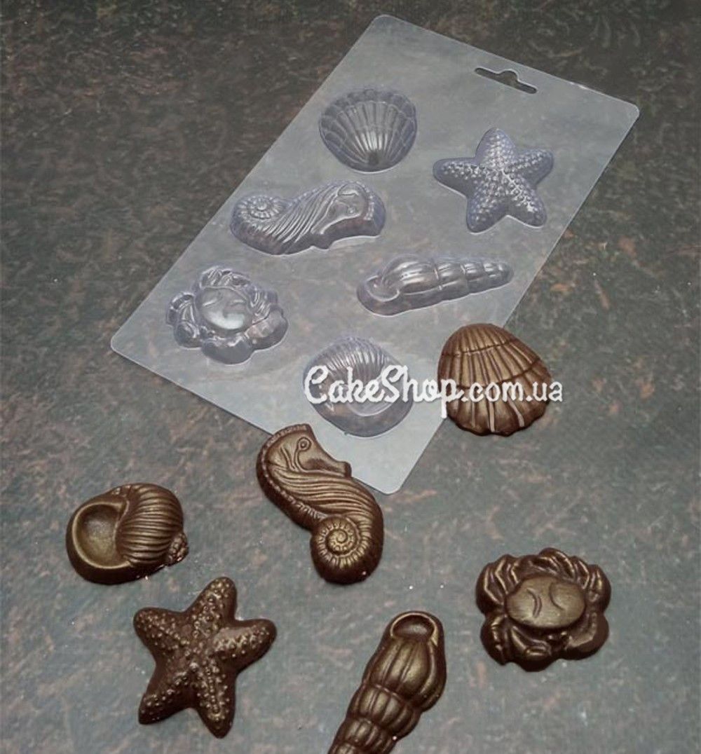 ⋗ Пластиковая форма для шоколада Морское ассорти мини купить в Украине ➛ CakeShop.com.ua, фото