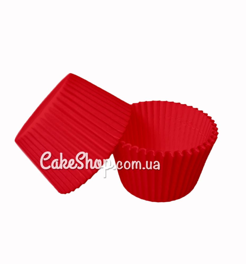 Бумажные формы для кексов Красные 4,5х3,5 см, 50 шт - фото