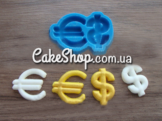 ⋗ Силиконовый молд Значок евро, доллар купить в Украине ➛ CakeShop.com.ua, фото