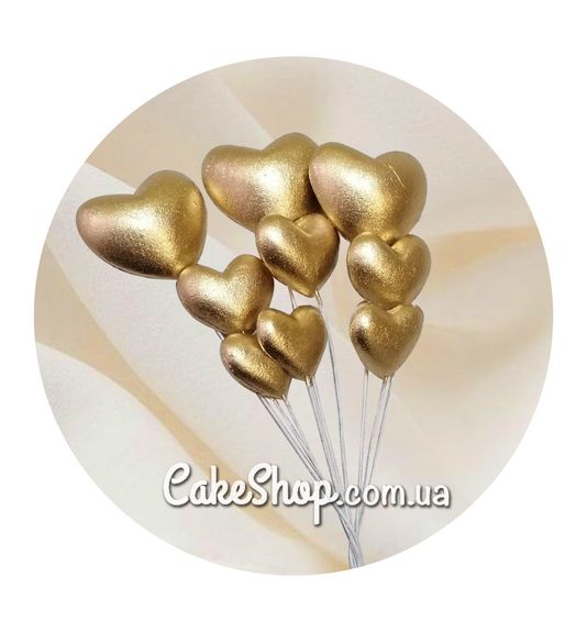 ⋗ Сахарные фигурки Сердечки 2Д золотые ТМ KD купить в Украине ➛ CakeShop.com.ua, фото
