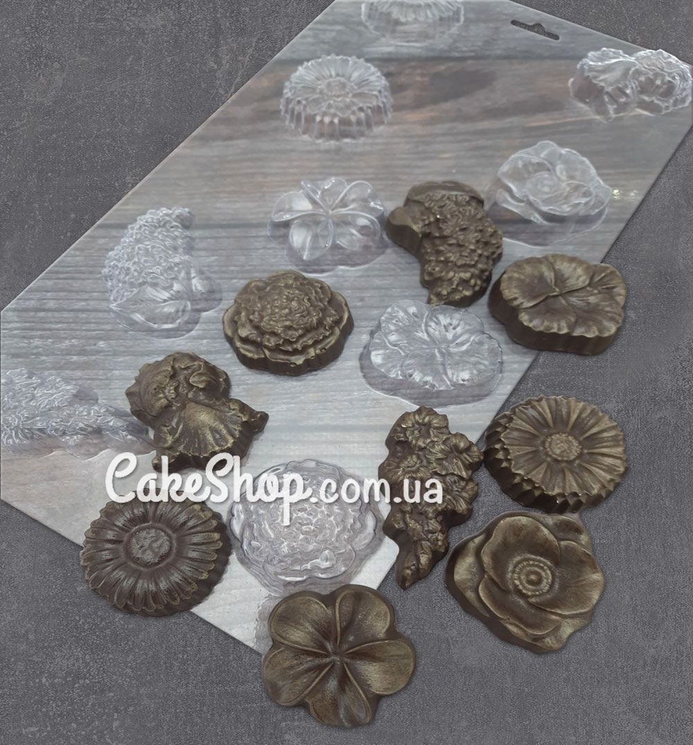 ⋗ Пластиковая форма для шоколада набор Цветы 2 купить в Украине ➛ CakeShop.com.ua, фото